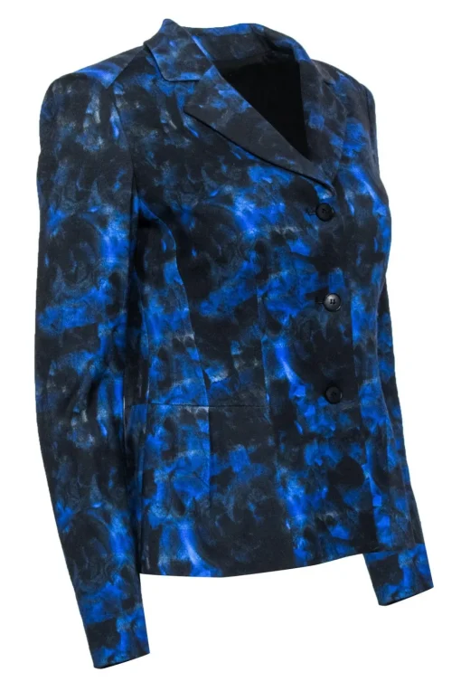 Lafayette 148 - Blue & Black Swirl Print Sz 2