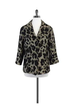 Lafayette 148 - Grey Leopard Print Jacket Sz 12