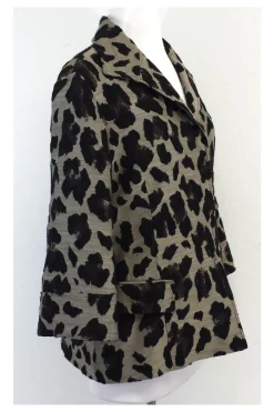 Lafayette 148 - Grey Leopard Print Jacket Sz 12