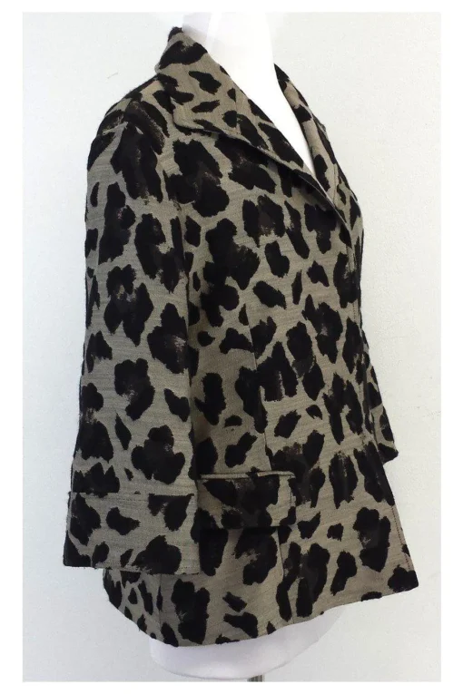 Lafayette 148 - Grey Leopard Print Jacket Sz 12