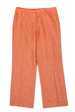 Lafayette 148 - Light Orange Linen Blend Wide Leg Trousers Sz 16