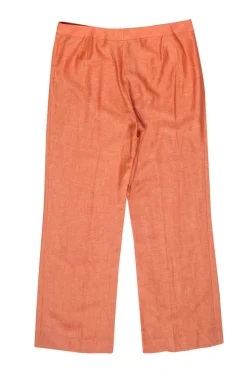 Lafayette 148 - Light Orange Linen Blend Wide Leg Trousers Sz 16