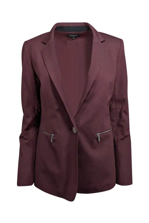 Lafayette 148 - Maroon Zipper Pocket Blazer Sz 6
