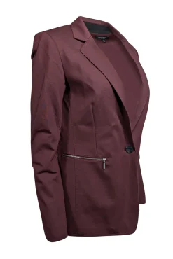 Lafayette 148 - Maroon Zipper Pocket Blazer Sz 6