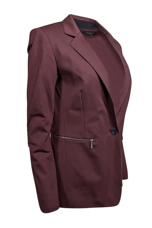 Lafayette 148 - Maroon Zipper Pocket Blazer Sz 6