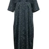 Lafayette 148 - Navy & Green Polka Dot Midi Shirt Dress Sz M