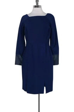 Lafayette 148 - Navy Blue Long Sleeve Dress Sz 8