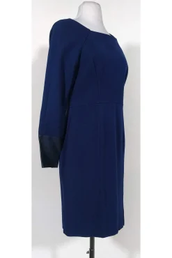 Lafayette 148 - Navy Blue Long Sleeve Dress Sz 8