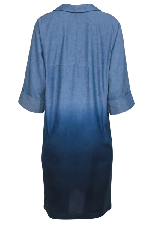 Lafayette 148 - Ombre Blue Chambray Batwing Shift Dress Sz M
