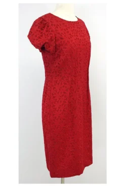 Lafayette 148 - Red Eyelet Cotton Dress Sz 6