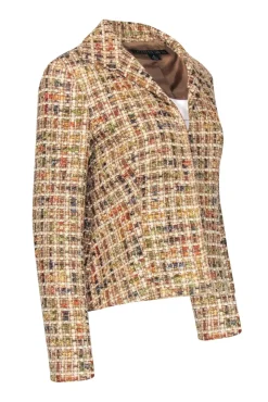 Lafayette 148 - Tan Cropped Tweed Blazer Sz 6
