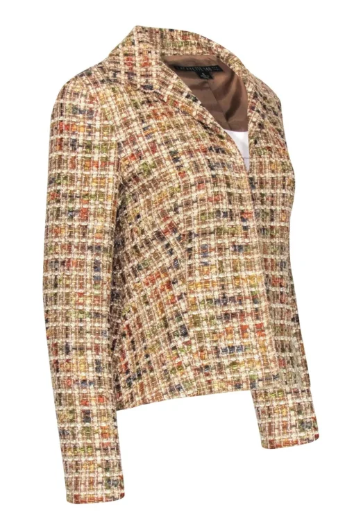 Lafayette 148 - Tan Cropped Tweed Blazer Sz 6