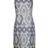 Lafayette 148 - Taupe Printed Sleeveless Sheath Dress Sz 12
