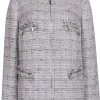 Lafayette 148 - White, Grey, & Beige Tweed Zip Up Jacket Sz 16W