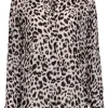 L'Agence - Beige & Brown Leopard Print Button Up Blouse Sz S