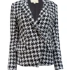 L'Agence - Black & White Houndstooth Patterned Blazer Sz 6