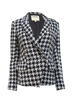 L'Agence - Black & White Houndstooth Patterned Blazer Sz 6