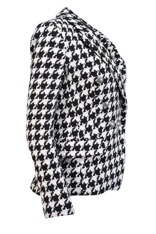 L'Agence - Black & White Houndstooth Patterned Blazer Sz 6