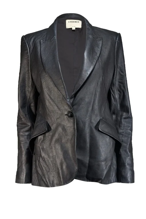 L'Agence - Black Lamb Leather Blazer Sz 8