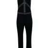 L'Agence - Black Sleeveless Jumpsuit w/ Silver-Toned Studs Sz 8