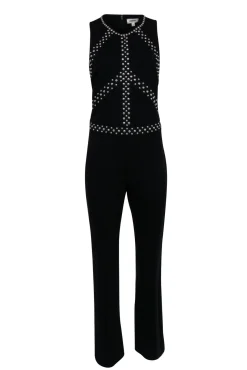 L'Agence - Black Sleeveless Jumpsuit w/ Silver-Toned Studs Sz 8