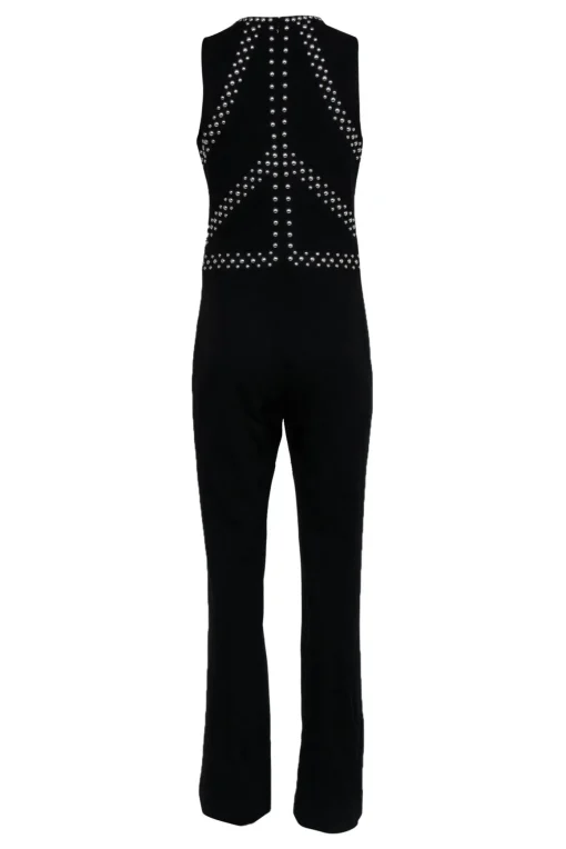L'Agence - Black Sleeveless Jumpsuit w/ Silver-Toned Studs Sz 8