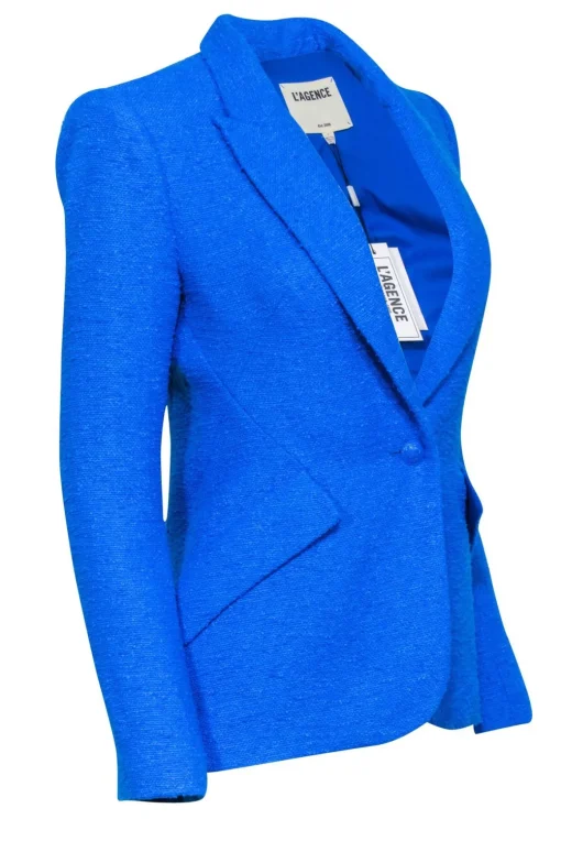 L'Agence - Bright Blue Tweed Blazer Sz 2