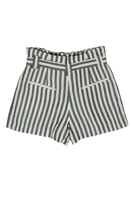 L’Agence - Olive Green Stripe Shorts Sz 2