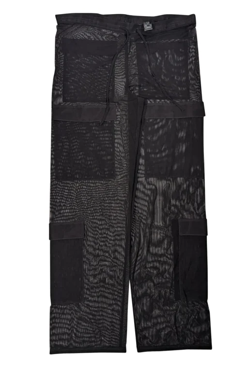 Lapointe - Black Semi-Sheer Mesh Drawstring Cargo Pants Sz S