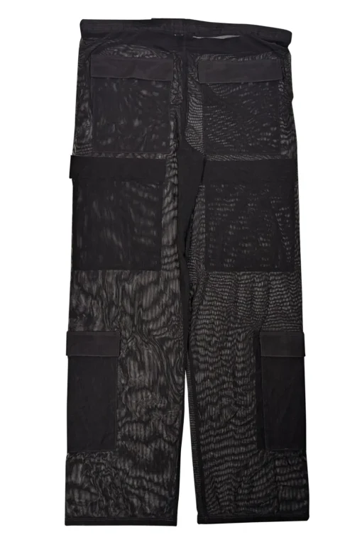 Lapointe - Black Semi-Sheer Mesh Drawstring Cargo Pants Sz S