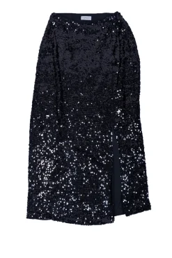 Lapointe - Black Sequin Midi Skirt w/ Slit Sz 4