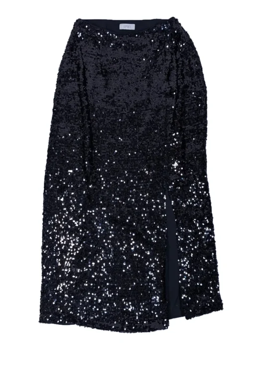 Lapointe - Black Sequin Midi Skirt w/ Slit Sz 4