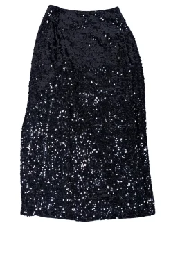 Lapointe - Black Sequin Midi Skirt w/ Slit Sz 4