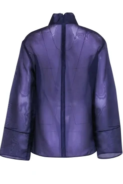 Lapointe - Dark Purple Silk Sheer Zipper Back Top Sz 6