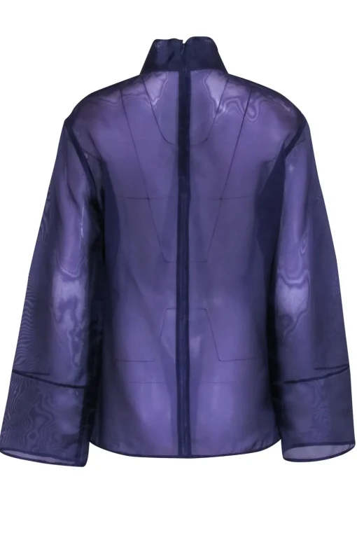 Lapointe - Dark Purple Silk Sheer Zipper Back Top Sz 6