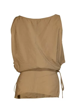 Lapointe - Dusty Green Crinkle Modal Cutout Top Sz S