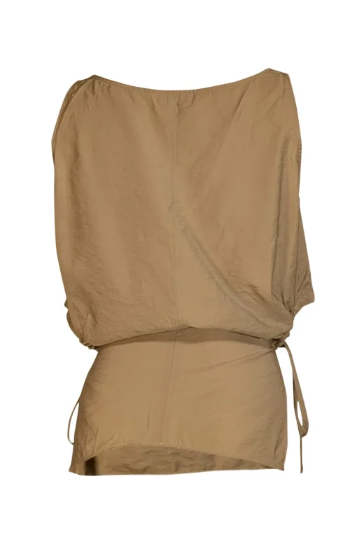 Lapointe - Dusty Green Crinkle Modal Cutout Top Sz S