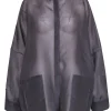 Lapointe - Grey Silk Sheer Button-Up Oversized Blouse Sz S