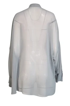 Lapointe - Light Blue Sheer Chiffon Oversized Shirt Sz XS
