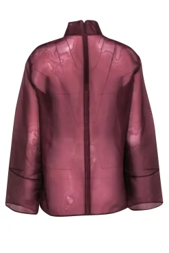Lapointe - Maroon Silk Sheer Zipper Back Top Sz 6