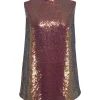 Lapointe - Pink-Gold Iridescent Sequin Draped Turtleneck Top Sz 6