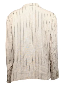 Lauren Ralph Lauren - Beige & Black Striped Linen Blazer Sz 18