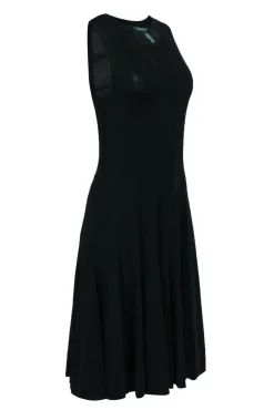 Lauren Ralph Lauren - Black Knit Sleeveless Flare Midi Dress Sz M