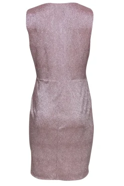 Lauren Ralph Lauren - Blush Sparkly Sleeveless Sheath Dress w/ Knotted Waist Sz 14P