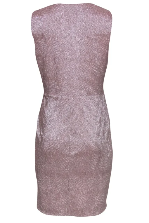 Lauren Ralph Lauren - Blush Sparkly Sleeveless Sheath Dress w/ Knotted Waist Sz 14P