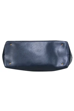 Lauren Ralph Lauren - Leather Navy Double Handle Tote Bag
