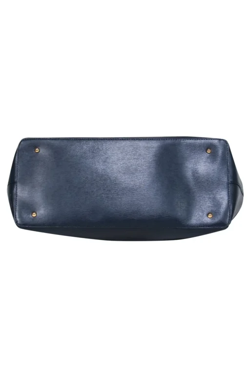 Lauren Ralph Lauren - Leather Navy Double Handle Tote Bag