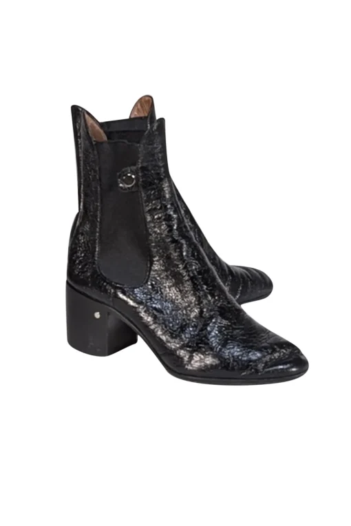 Laurence Dacade - Black Calf Leather Ankle Heel Boot Sz 6.5