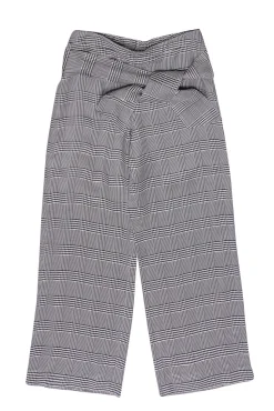 Layeur - Black & White Herringbone Print Wide Leg Trousers Sz XL