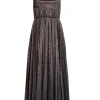 Lela Rose - Black & Silver Metallic Pleated Formal Dress Sz 6